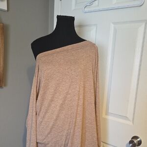 Off-the-Shoulder Light Taupe Top